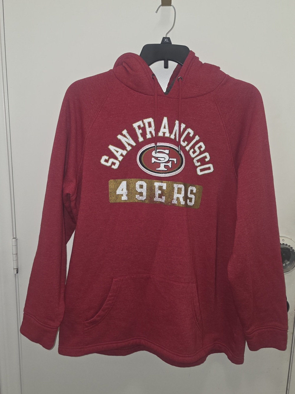 NFL San Francisco 49ers Red Hooded Sweatshirt Size XL